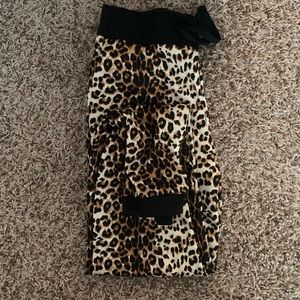 Draped joggers cheetah print